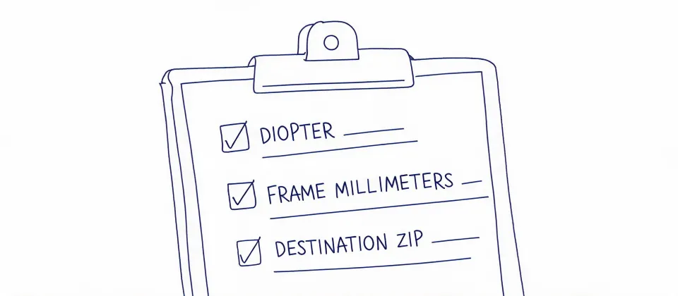 Schematic of eyewear RFQ steps without a street map